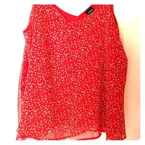 Torrid red tank with white/army green floral sz3